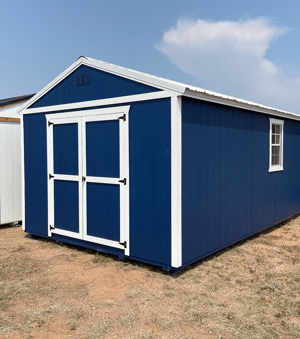 Yoder's Storage Sheds | 12x24 Blue Utility Shed | Colorado | Portable Buildings